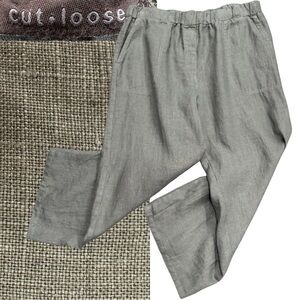 Cut Loose Gray Wide Leg Pants with Relaxed Fit Size XLarge